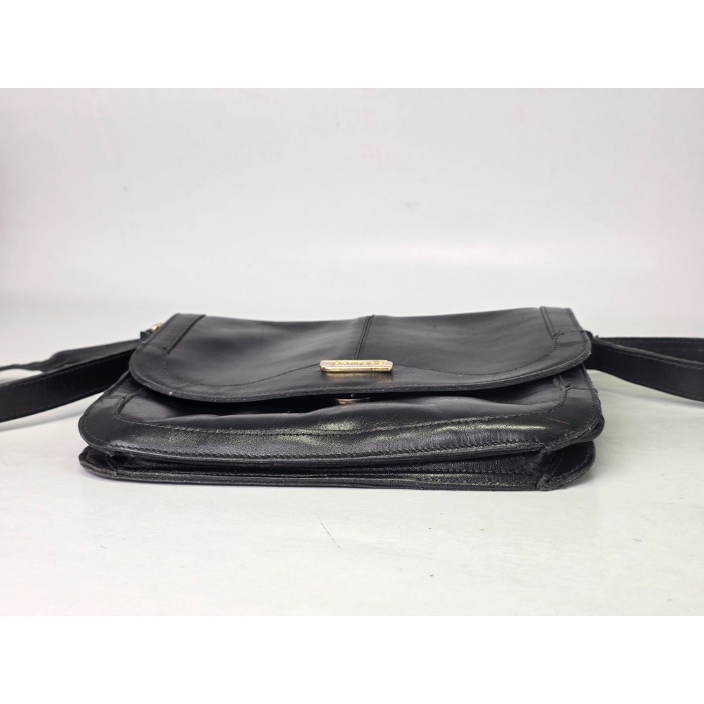 Vintage Philippe Women's Crossbody‎ Bag Black Leather Shoulder Bag Purse - Picture 7 of 15